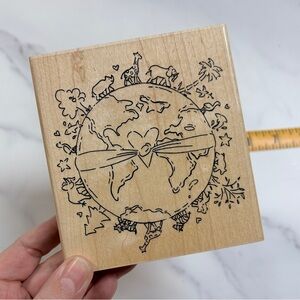 XL Rubber Stamp Peace Around The World, scrapbooking craft supplies